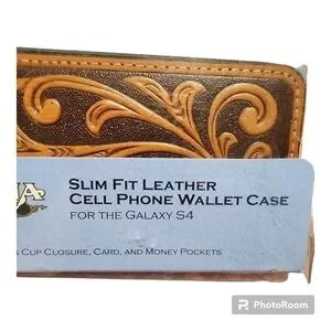 Nocona Slim Fit Leather Cell Phone Wallet Case Fits Galaxy S4 0684448 Brown