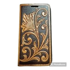 Nocona Slim Fit Leather Cell Phone Wallet Case Fits Galaxy S4 0684448 Brown