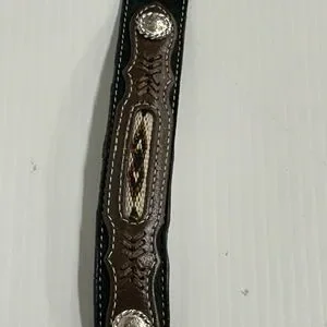 Nocona Western Belt Youth Leather Concho Embroidered Sz 22 N4415801