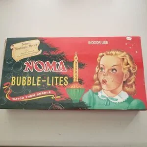 Noma Bubble Lites Vintage Working Crystal Multi Color Christmas Nostalgia 7 Set