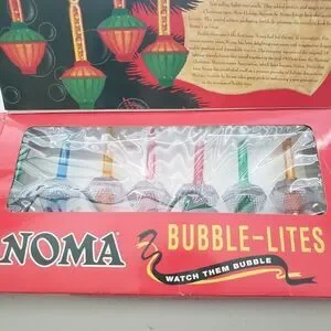 Noma Bubble Lites Vintage Working Crystal Multi Color Christmas Nostalgia 7 Set