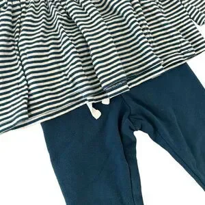 Nordstrom Baby Striped Blouse And Pants Outfit Set 2 Pc Size 12 Months Blue