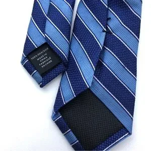 Nordstrom Kids Boys Blue Checkered Stripe Twill Wool Silk Neck Tie