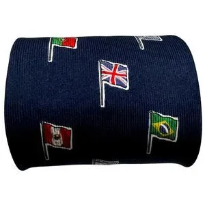 Nordstrom Mens Necktie Navy Blue Flag International Salute To Quality Silk USA