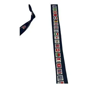 Nordstrom Mens Necktie Navy Blue Flag International Salute To Quality Silk USA
