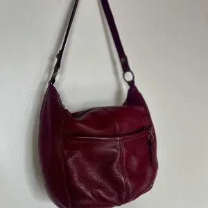 Nordstrom The Sak Rich Burgundy Merlot Leather Hobo Shoulder Sling Bag