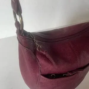 Nordstrom The Sak Rich Burgundy Merlot Leather Hobo Shoulder Sling Bag