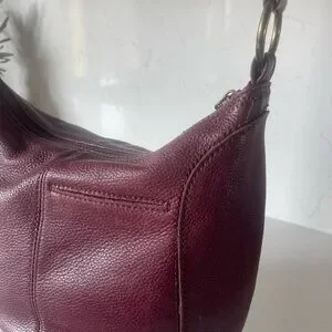 Nordstrom The Sak Rich Burgundy Merlot Leather Hobo Shoulder Sling Bag