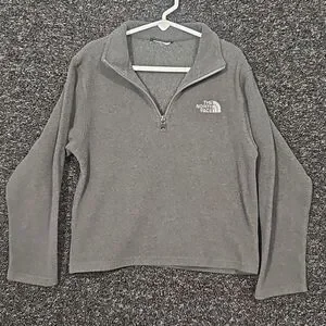 North Face Kids Grey Quarter Zip Pull Over Jacket