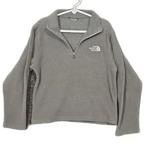 North Face Kids Grey Quarter Zip Pull Over Jacket