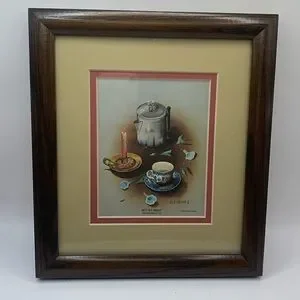 Not By Night (Proverbs 31:18) Brown Wood Frame With Matting By Ken Holland