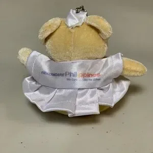 Nurse BEar Keychain In White Uniform Cap Aid Health Sick Hospital