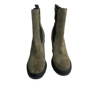 NWOB Marc Fisher Green & Black LTD Ramio High Heel Ankle Boots Size 7.5M