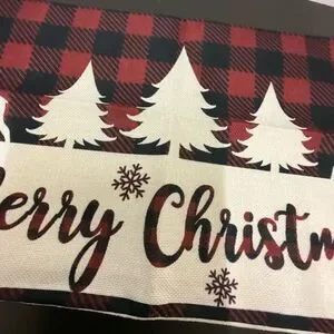 NWOT 19.5x12 Merry Christmas Holiday Decorative Pillow Cover Sham Trees Deer