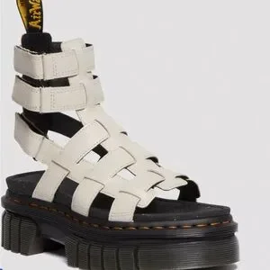 NWOT Dr. Martens Ricki Nappa Lux Leather Platform Gladiator Sandals Size 10