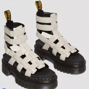 NWOT Dr. Martens Ricki Nappa Lux Leather Platform Gladiator Sandals Size 10