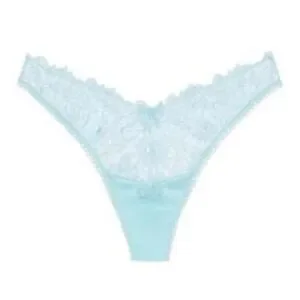 NWOT For Love & Lemons Baby Blue Lace Thong Panty in Blue size XXS