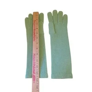 NWOT Garnet Hill Cashmere Knit Gloves Leaf Green One Size