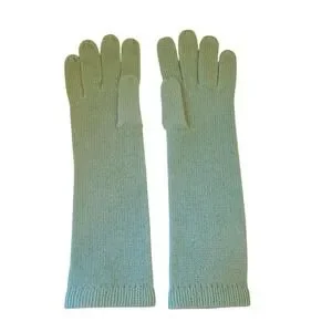 NWOT Garnet Hill Cashmere Knit Gloves Leaf Green One Size