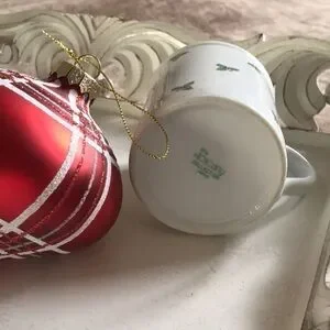 NWOT Holiday Ornament & Holly Mug