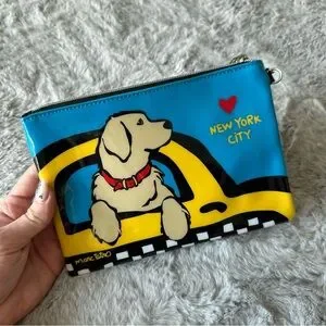 NWOT Marc Tetro Golden Retriever Dog New York City NYC Wallet Cosmetic Bag Pouch