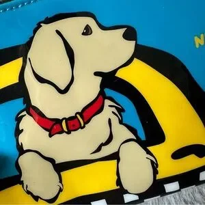 NWOT Marc Tetro Golden Retriever Dog New York City NYC Wallet Cosmetic Bag Pouch