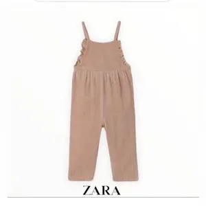 NWOT Zara Kids Corduroy Jumpsuit Overalls Beige Size 4–5 Years (110 Cm)