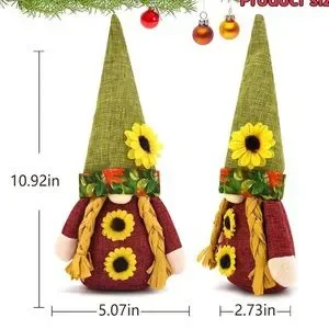 NWT 2 Gnomes Fall Halloween Thanksgiving Christmas Decorations