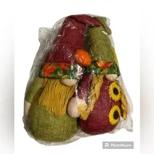NWT 2 Gnomes Fall Halloween Thanksgiving Christmas Decorations
