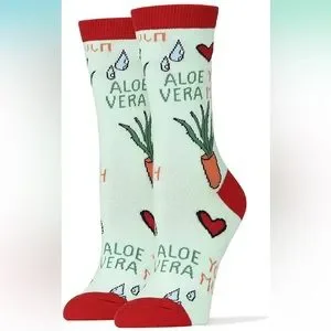 NWT "Aloe You Vera Much" Succulent Socks