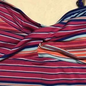 ^ NWT ANA Stripe Swim Suit Top XL JR
