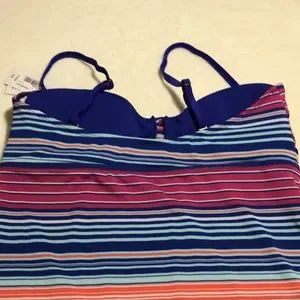 ^ NWT ANA Stripe Swim Suit Top XL JR