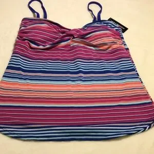 ^ NWT ANA Stripe Swim Suit Top XL JR