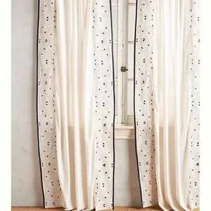 NWT Anthropologie Sketched Edge Curtain 50"x108"