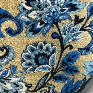 NWT Antik Kraft Jute Handmade Floral Print Tote