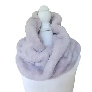 NWT Aspen Faux Fur Infinity Scarf Light Gray Super Soft