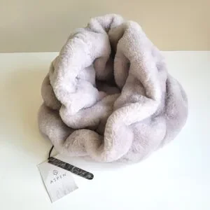 NWT Aspen Faux Fur Infinity Scarf Light Gray Super Soft