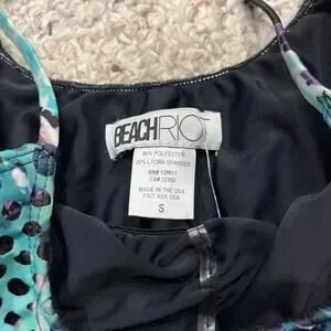 NWT Beach Riot Ruffle Bikini Top Sz S Crystal Castle Blue Purple Vacation Summer