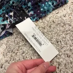 NWT Beach Riot Ruffle Bikini Top Sz S Crystal Castle Blue Purple Vacation Summer