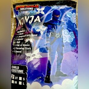 NWT Blue Ninja Costume For Kids Size 3T Ninja Halloween Costume