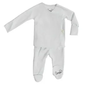 NWT Bonsie Baby Footie skin to skin Milk white 0-3 Month bamboo soft