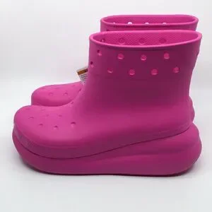NWT Crocs Classic Crush Rain Boots Shoes Pink Men’s 10 Women’s 12