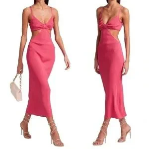 NWT Cult Gaia Revolve Serita Cut-Out MIDI Cocktail Bodycon Dress In Blossom Sz S