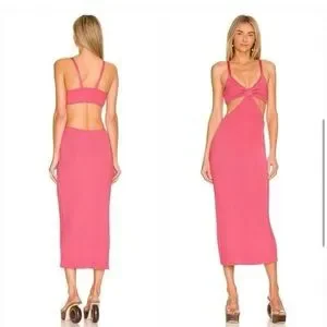 NWT cult gaia Revolve Serita Cut-Out MIDI Cocktail Bodycon Dress In Blossom Sz S