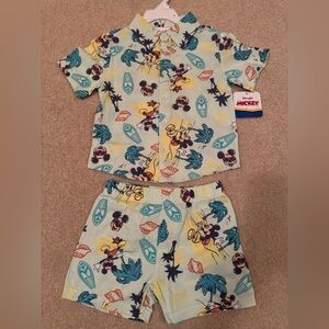 NWT Disney Mickey Mouse Tropical Kids 2 Piece Outfit Size 3T
