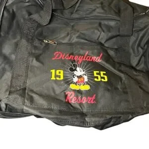 NWT Disneyland Resort 1955 Mickey Mouse‎ Black Collapsible Duffle Travel Gym Bag