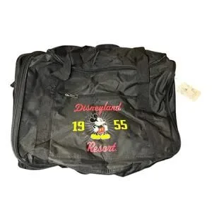 NWT Disneyland Resort 1955 Mickey Mouse‎ Black Collapsible Duffle Travel Gym Bag
