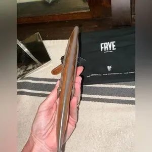 NWT Frye Melissa Leather Snap Card Wallet Cognac Brown Retail $98