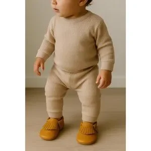 NWT Genuine Leather Baby Moccasins – Classic Tan Fringe