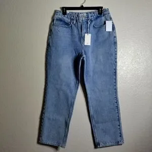 NWT GOOD AMERICAN '90s Duster High Rise Straight Leg Jeans 12/31